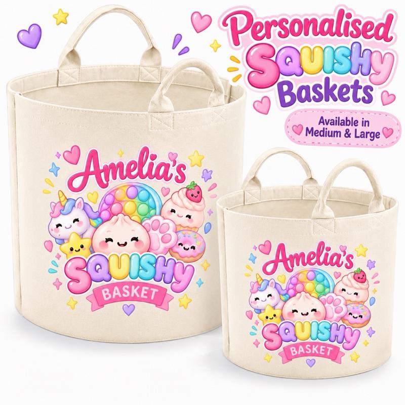 Personalised Unicorn Squishy Baskets - Cute & Colourful with Squishy Favourites - Perfect Gift Idea for All Ages - Take It Everywhere! - Me And You You And Me Co 