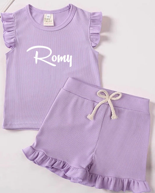 Ribbed Summer T-Shirt & Shorts Sets