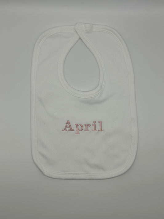 Classic Embroidered Name Bib