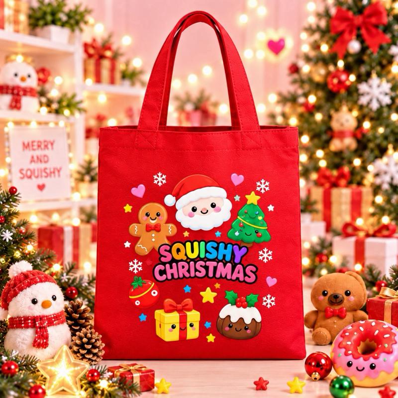 Christmas Squishy Tote Bag - Cute & Colourful with Squishy Favourites - Perfect Gift Idea for All Ages - Take It Everywhere! - Me And You You And Me Co 