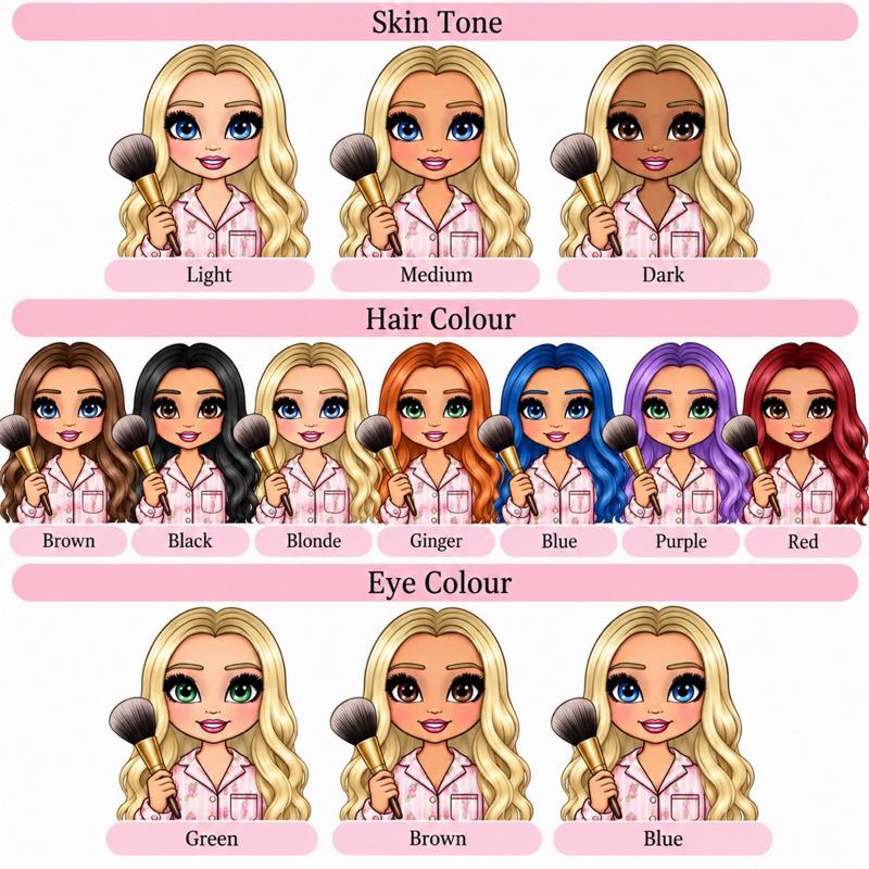 Personalised Pink Carousel Make Up Girl Mug - Choose skin tone, hair and eye colour - Me And You You And Me Co 