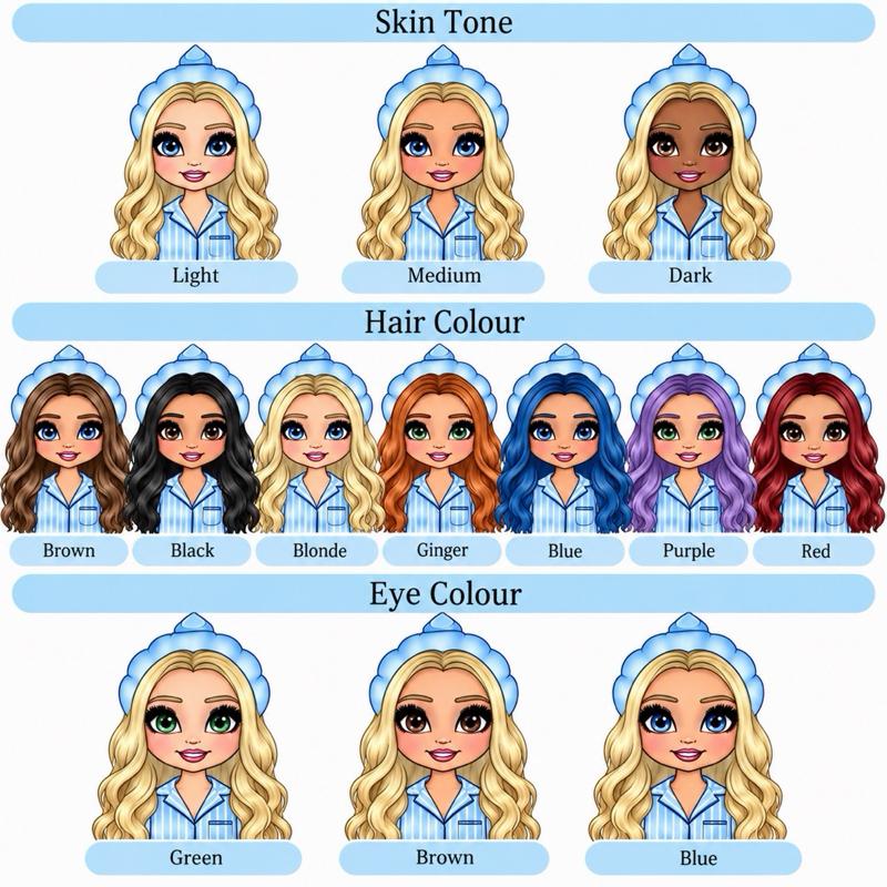 Personalised Blue Make Up Girl Mug - Choose skin tone, hair and eye colour - Me And You You And Me Co 