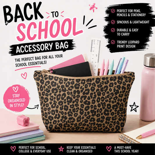 Leopard Print Accessory Bag