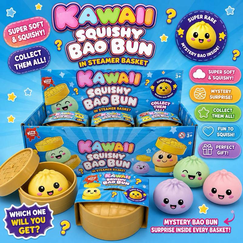 Kawaii Squishy Boa Bun in Dumpling Case