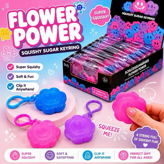 SCRUNCHEMS FLOWER POWER SUGAR KEYCHAIN ASSORTED