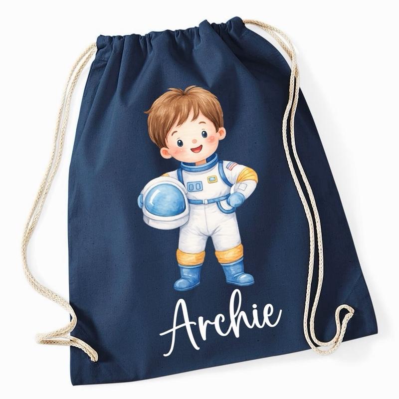 Personalised Space Animal Gym Bag - various colours and characters to choose from - Me And You You And Me Co 