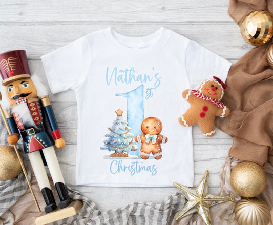 My First Christmas T-Shirt Blue