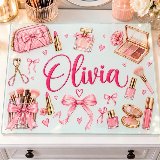 Personalised Make Up Glass Board - Durable Material and Sleek Design
