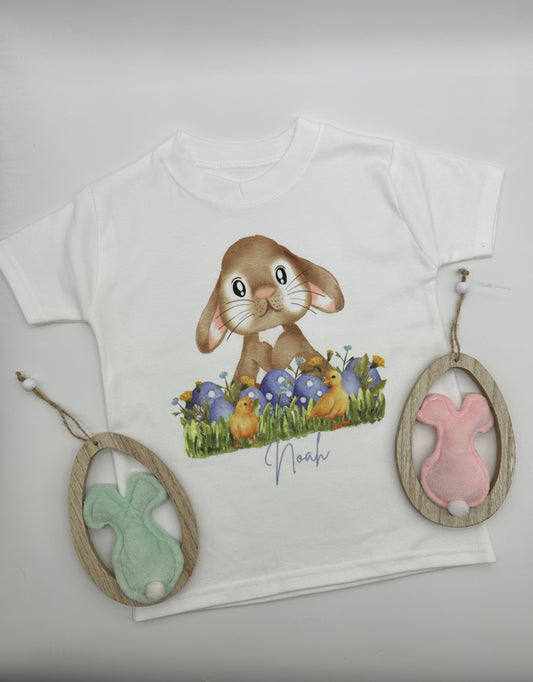 Easter Bunny with Blue Easter Eggs T-Shirt