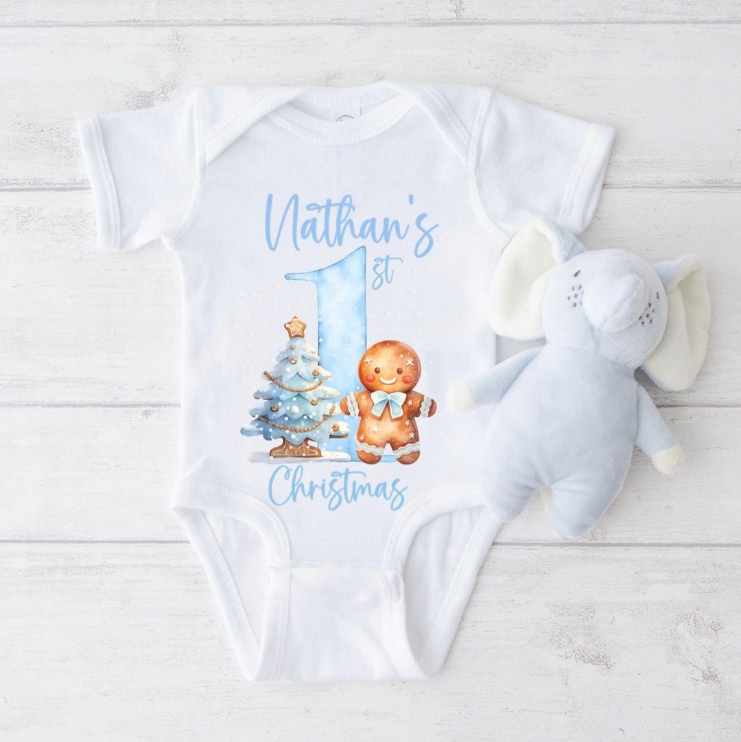 My 1st Christmas Bodysuit Blue