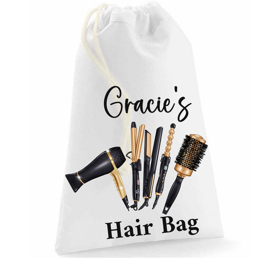 Black & Gold Hair Stuff Bag