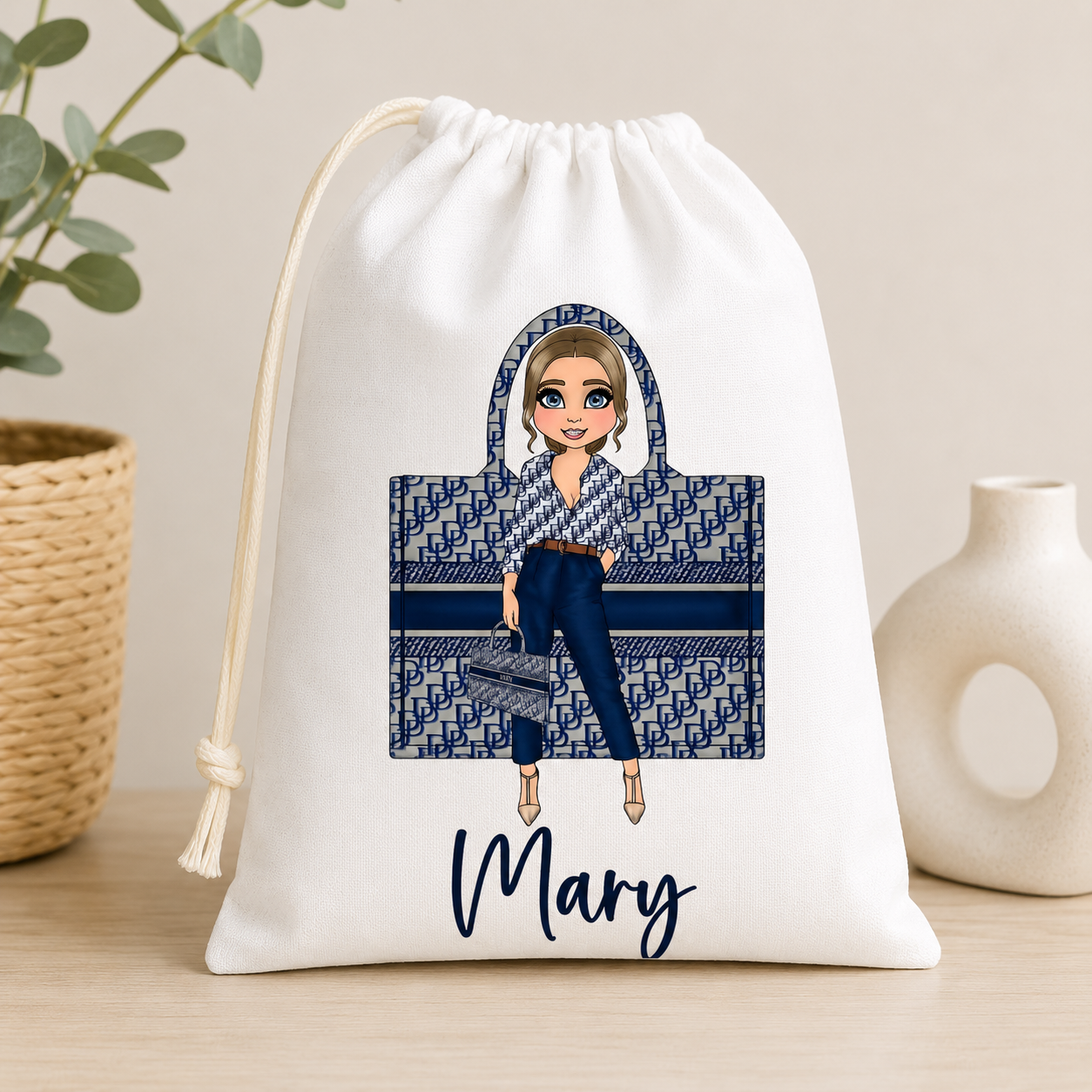Personalised CD Stuff Bag - Choose skin tone, hair and eye colour