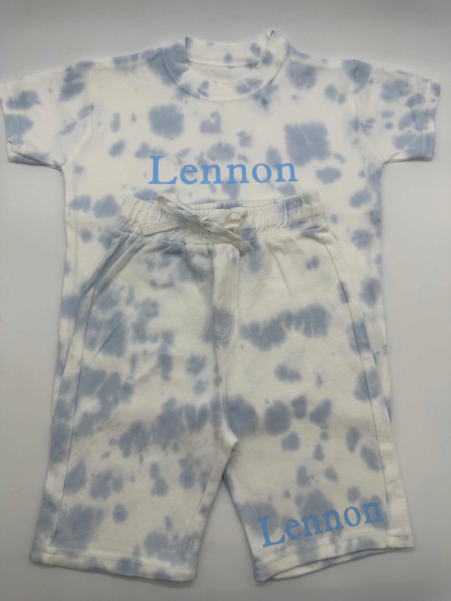 Tie Dye Blue T-Shirt & Shorts Set