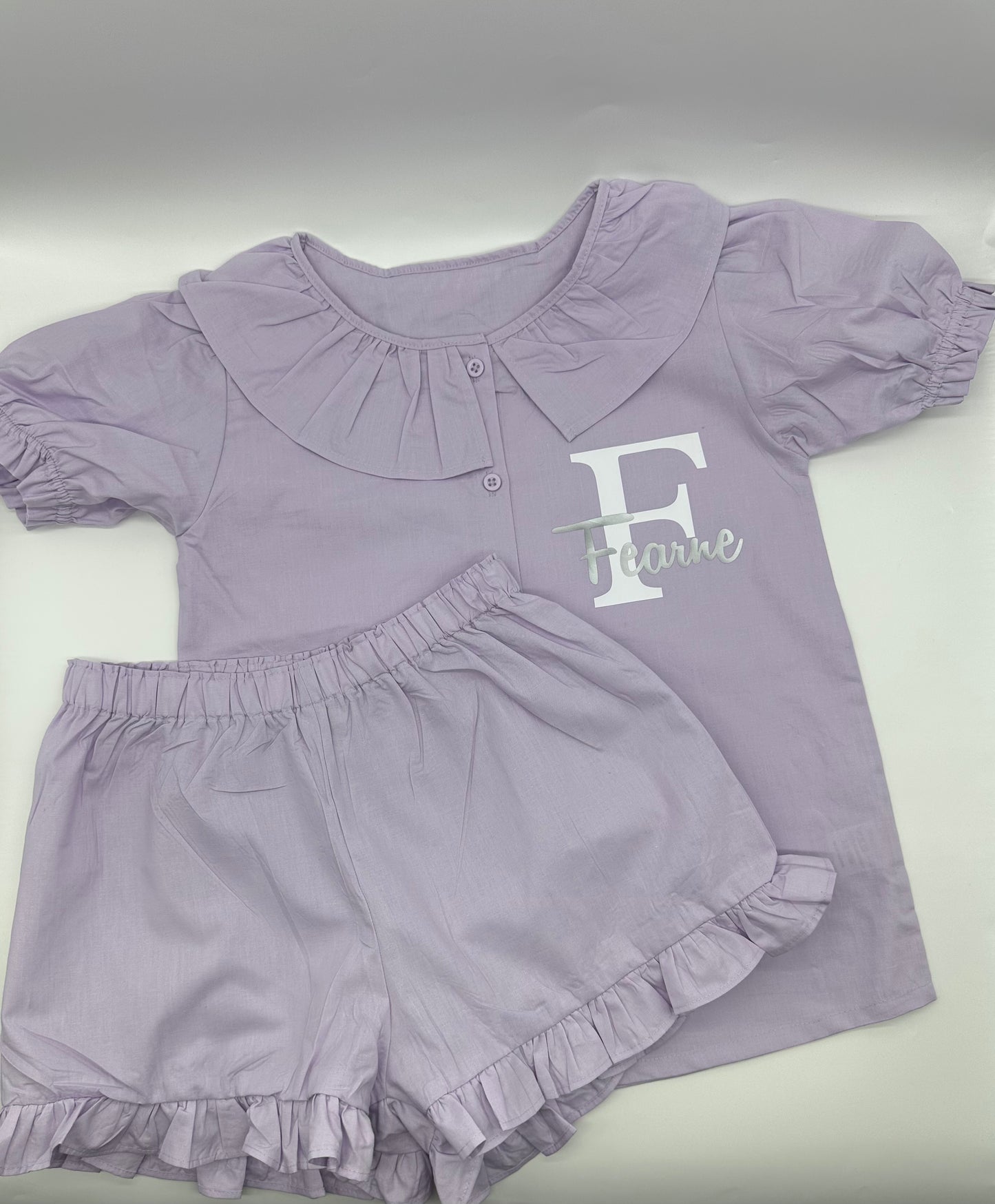 Linen T-Shirt & Short Frill Sets