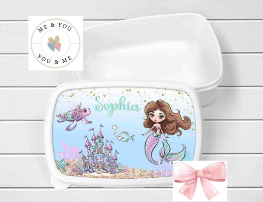 Mermaid Brown Hair Lunch Box