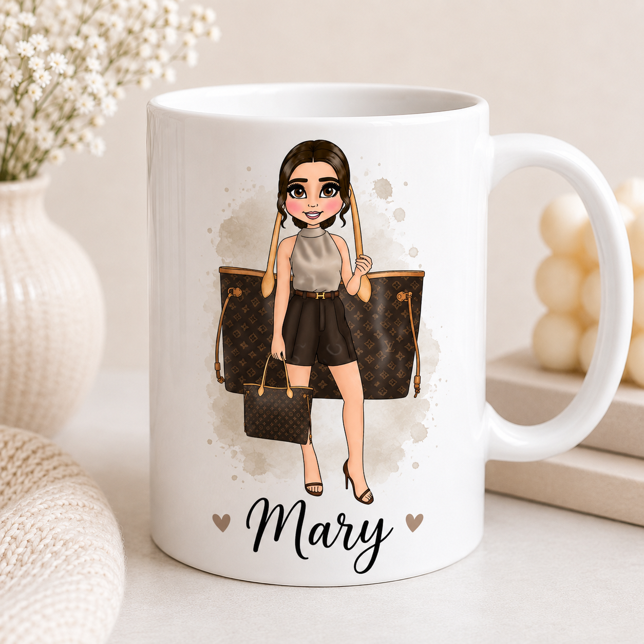 LB Classic Bag Mug - Choose skin tone, hair and eye colour