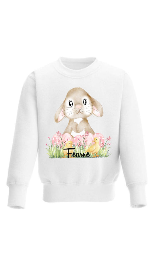 Easter Bunny with Pink Easter Eggs Sweatshirt
