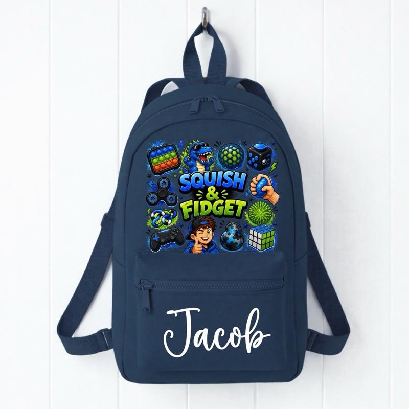 Personalised In Squish & Fidget mini backpack - various colours
