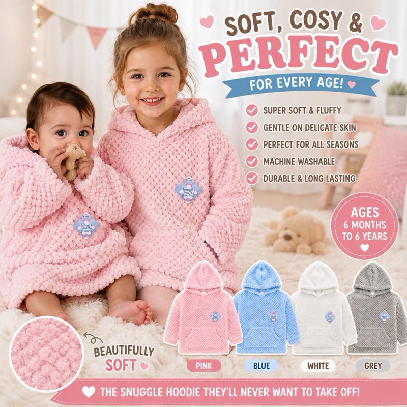 Soft & Cosy Oodie 6 months to 6 years - Ultra Soft Fabric, Lightweight & Breathable, Machine Washable, Ages 6 Months to 6 Years - Me And You You And Me Co 