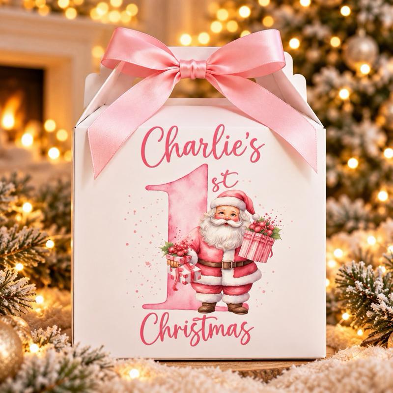 Personalised 1st Christmas Treat Box - choose from gingerbread or Santa design - Me And You You And Me Co 