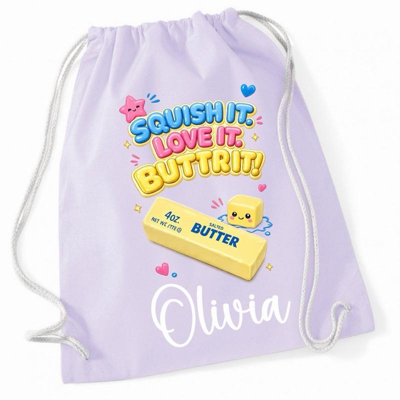 Personalised Squish It Love It Buttrit! Gym Bag - Various Colours