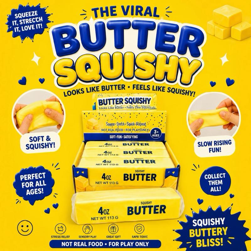 BUTTER MEDIUM SLOW RISING SQUEEZY SQUISHY TOY 13CM