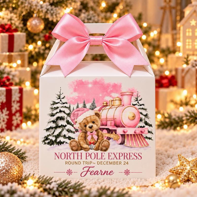 Personalised Christmas Bear Treat Box - choose from pink or blue - Me And You You And Me Co 