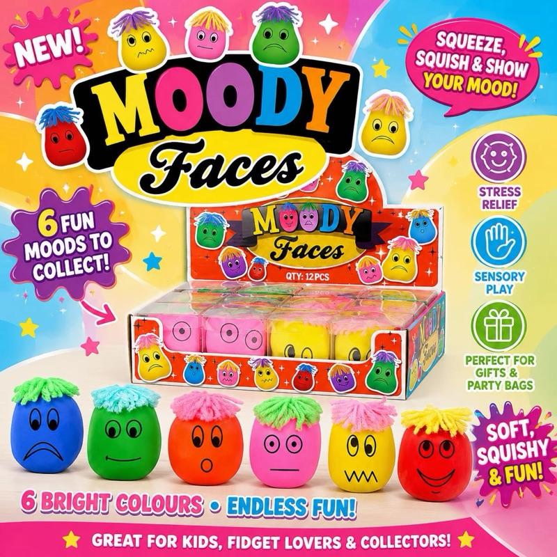 Moody Face Squeeze Squishy Toy