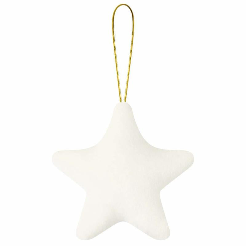 Personalised Christmas Bauble Star Hanging Ornament Soft Plush Feel High Quality Print Perfect for Gifts Suitable for Bags & More