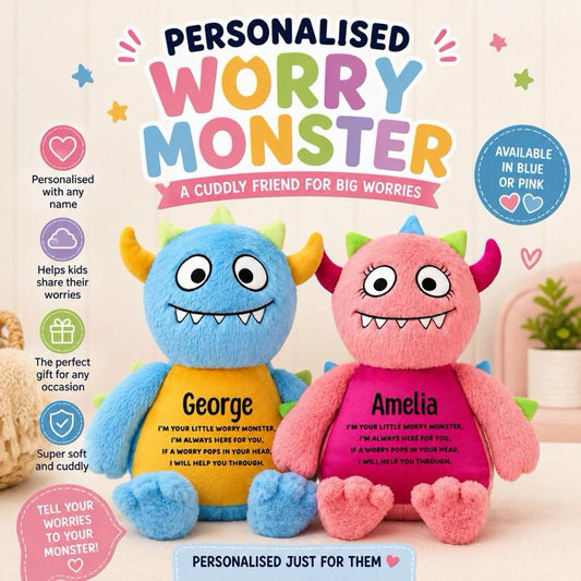 Personalised Worry Monster Teddy - Me And You You And Me Co 
