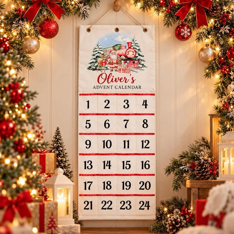 Personalised Christmas Canvas Wall Hanging Advent Calendar - Me And You You And Me Co 