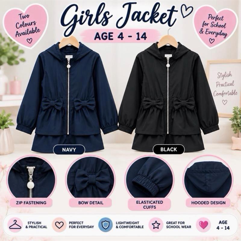 Mac jacket with double bow age 4-14 years