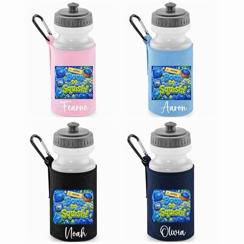 Personalised Blue Born To Squish Water Bottle