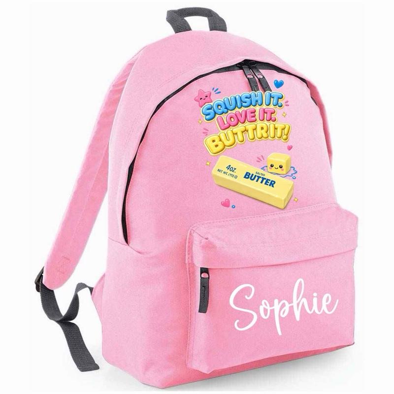 Personalised Squish It Love it Buttrit Maxi backpack - Various colours