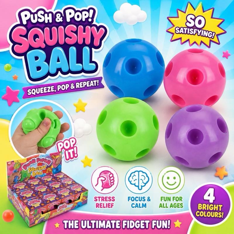 Push Poppin Squeezy Squishy Sensory Pop Ball
