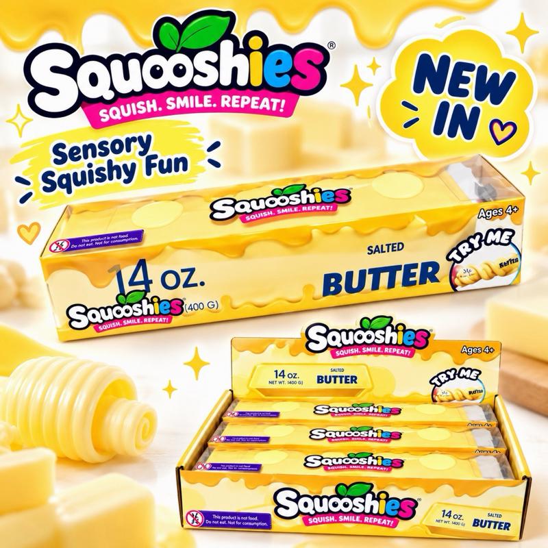 Squoochies Squeezable Jumbo Cheese Toy for Kids - Soft Stretchy Fun Big Cheese Big Squeeze Sensory Play Fidget Fans Ages 6+ - Me And You You And Me Co 