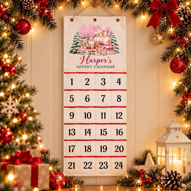 Personalised Christmas Canvas Wall Hanging Advent Calendar - Me And You You And Me Co 