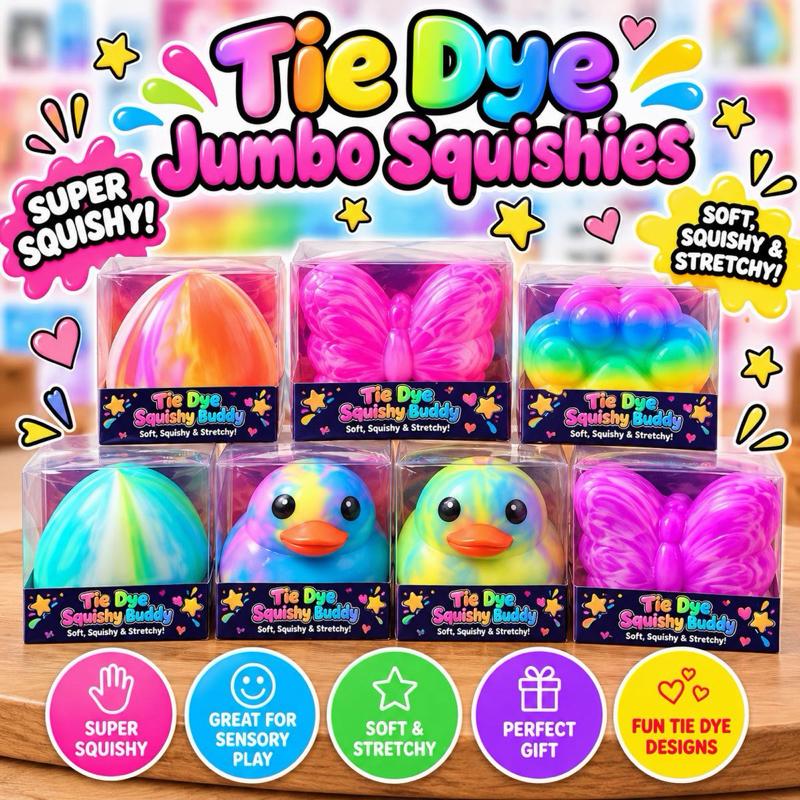 Jumbo Tie Dye Squeeze Squishy Toy - Me And You You And Me Co 