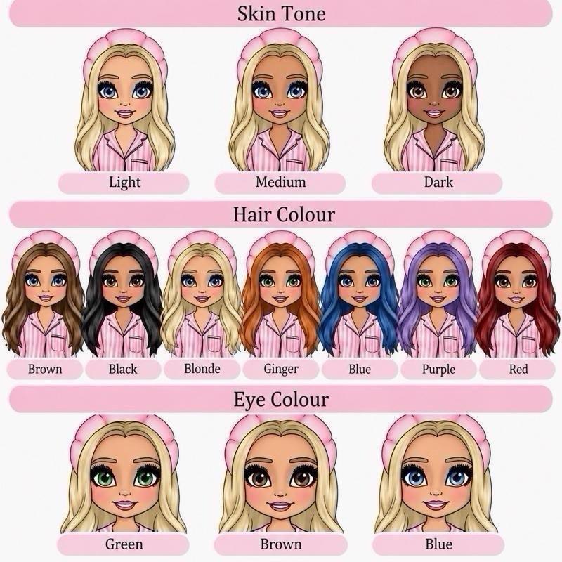 Personalised Pink Make Up Girl Mug - Choose skin tone, hair and eye colour - Me And You You And Me Co 