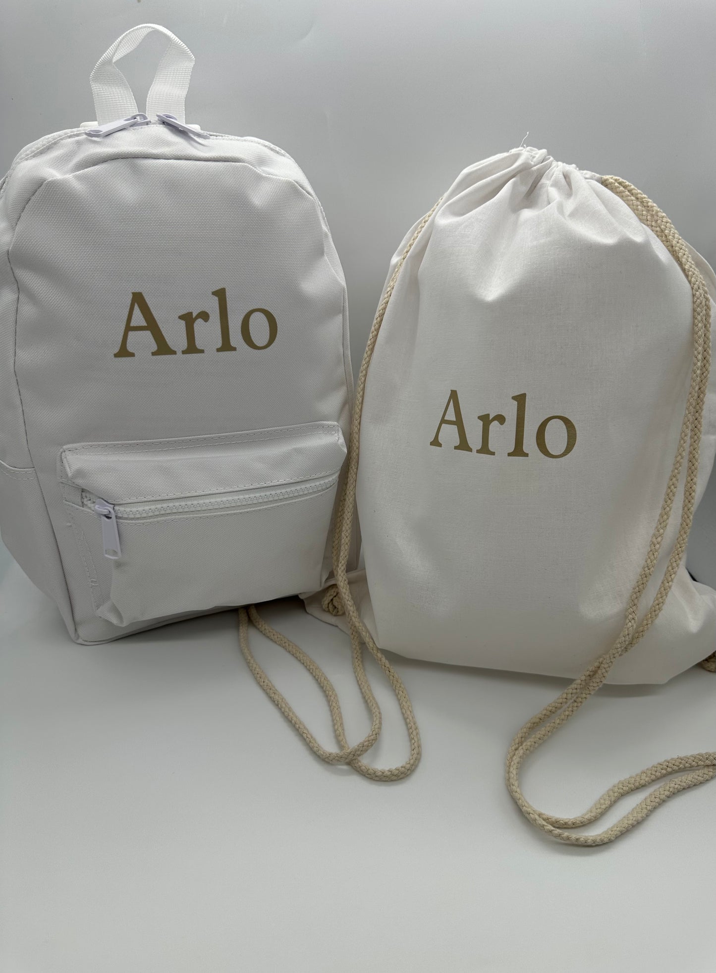 White Mini Backpack Set