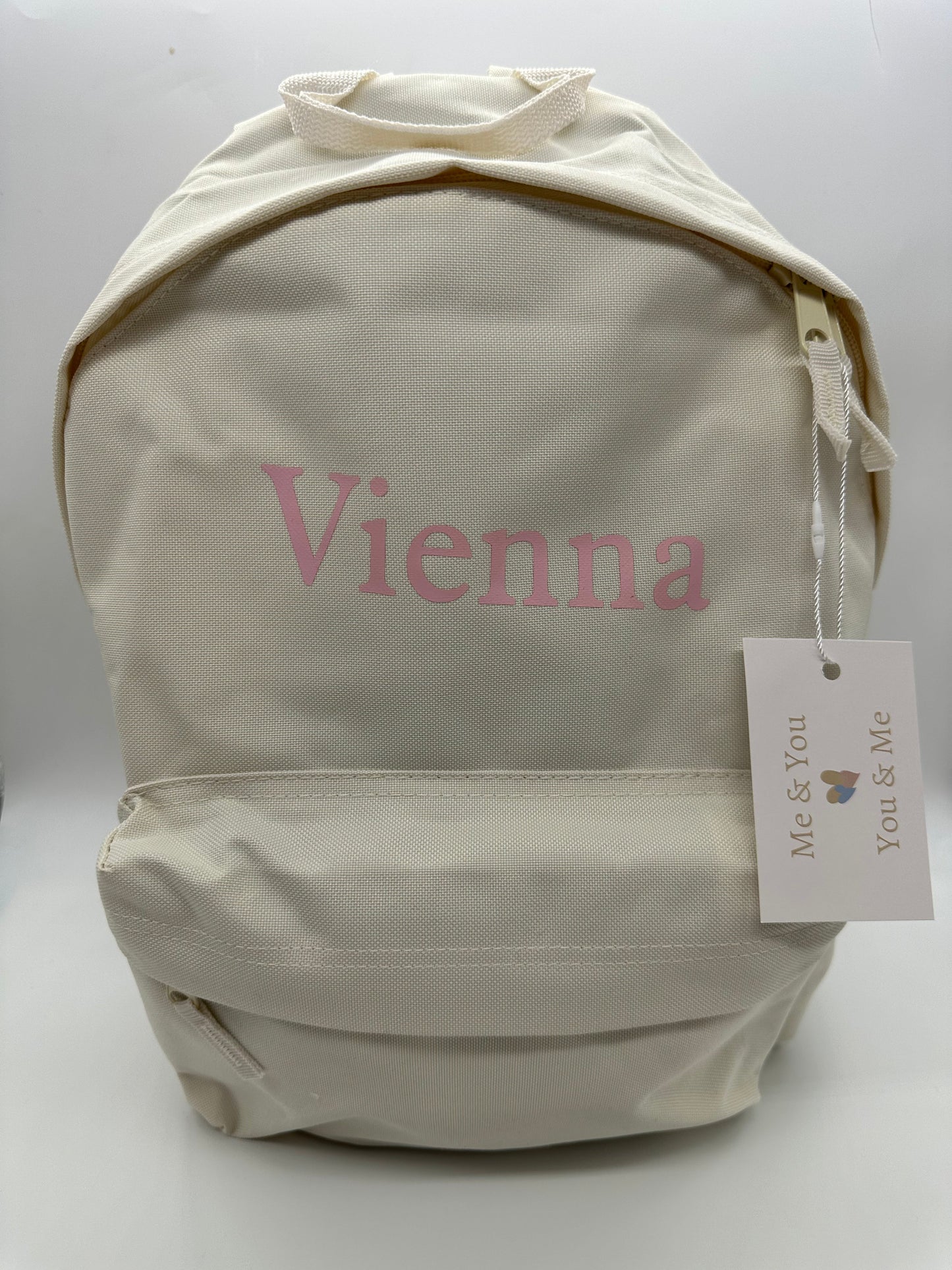 Classic Cream Name backpack - Me And You You And Me Co 