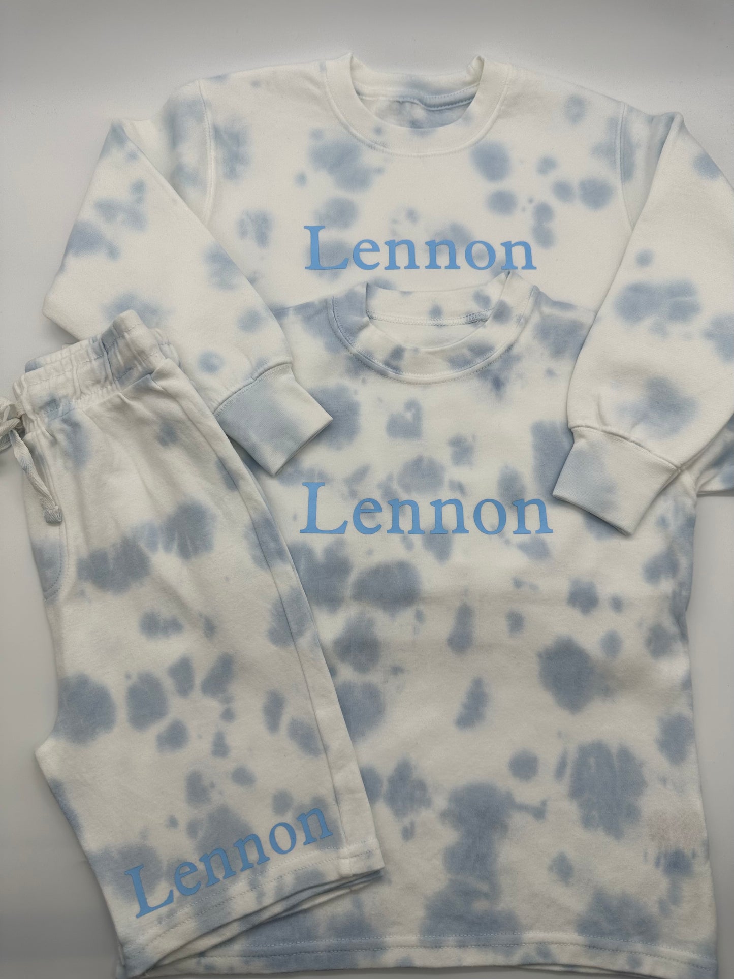 Sweatshirt T-Shirt & Shorts Set blue tie dye - Me And You You And Me Co 