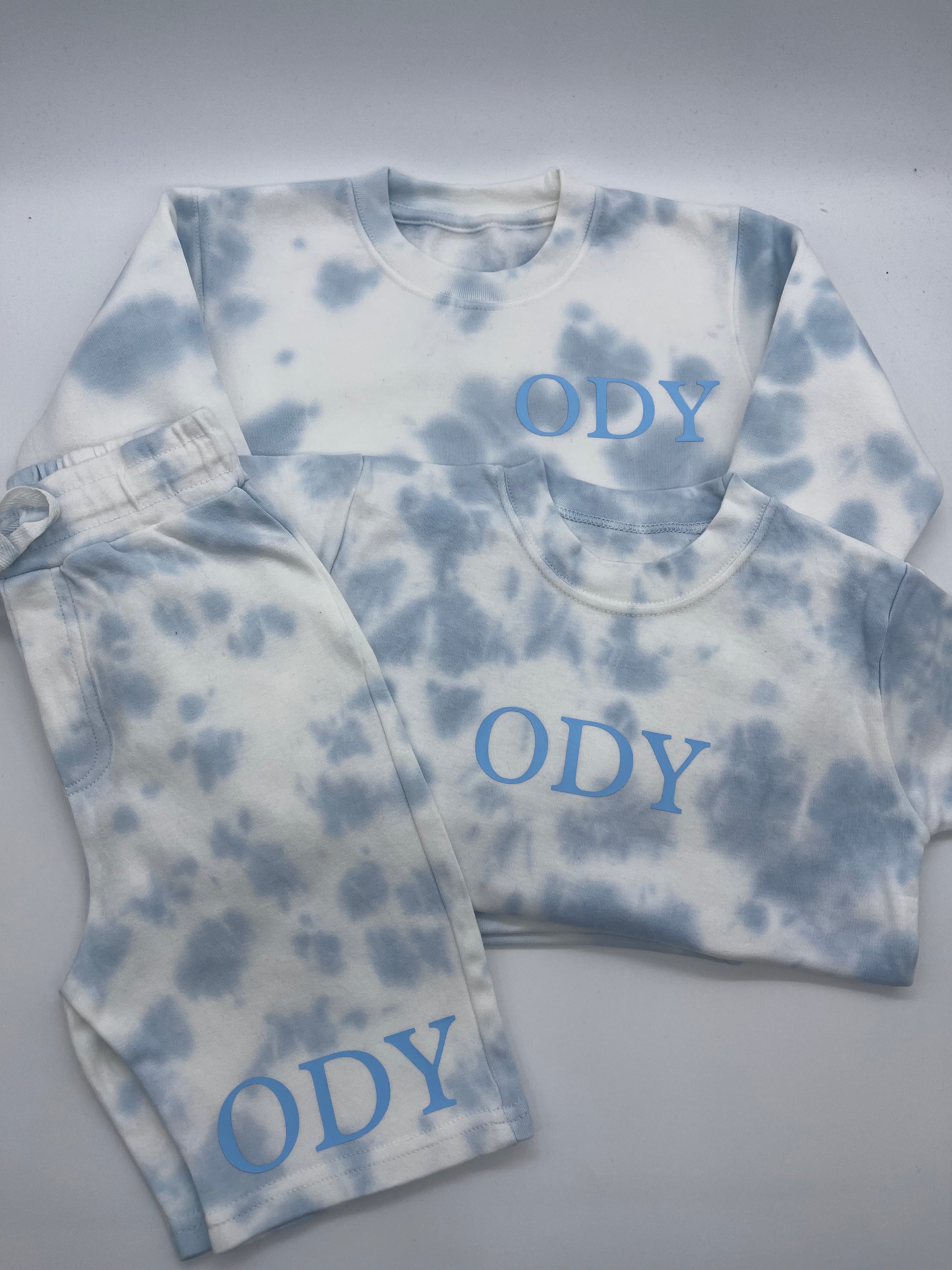 Sweatshirt T-Shirt & Shorts Set blue tie dye - Me And You You And Me Co 