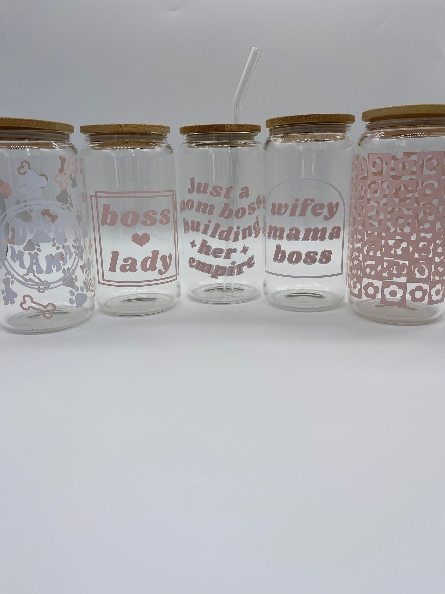 Checkered glass can cup - Me And You You And Me Co 