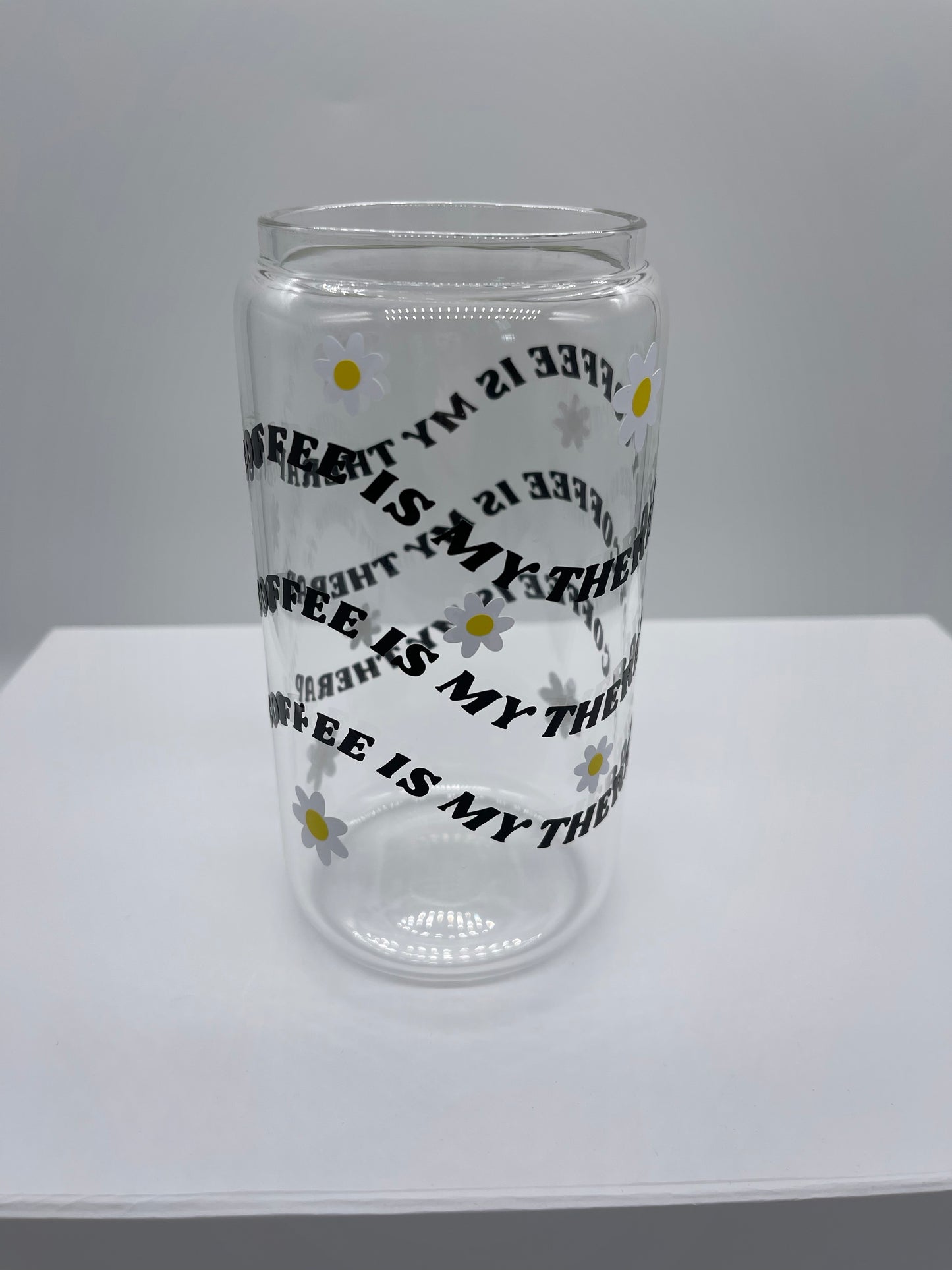 Coffee is my therapy glass can cup - Me And You You And Me Co 