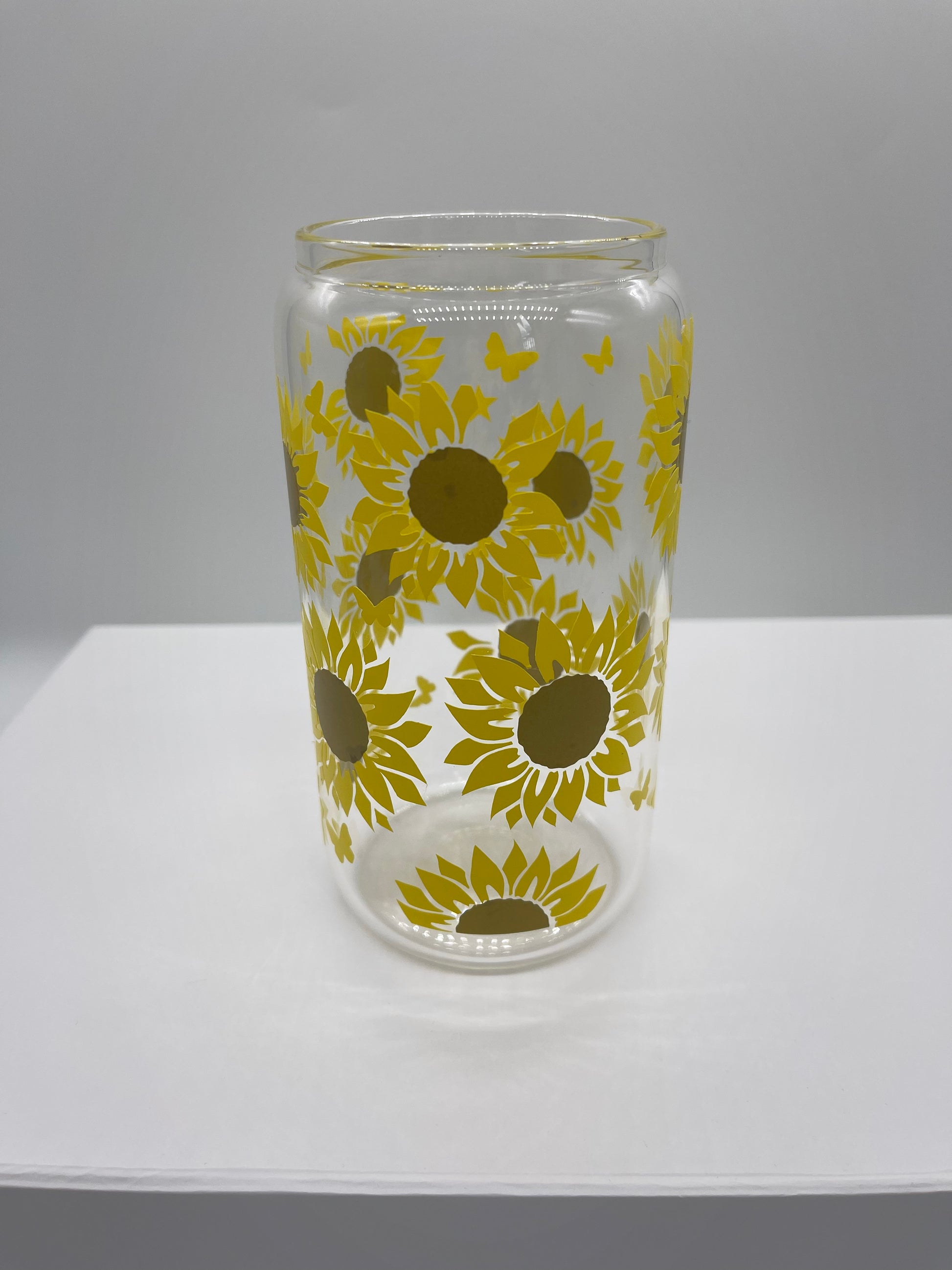 Sunflower glass can cup - Me And You You And Me Co 