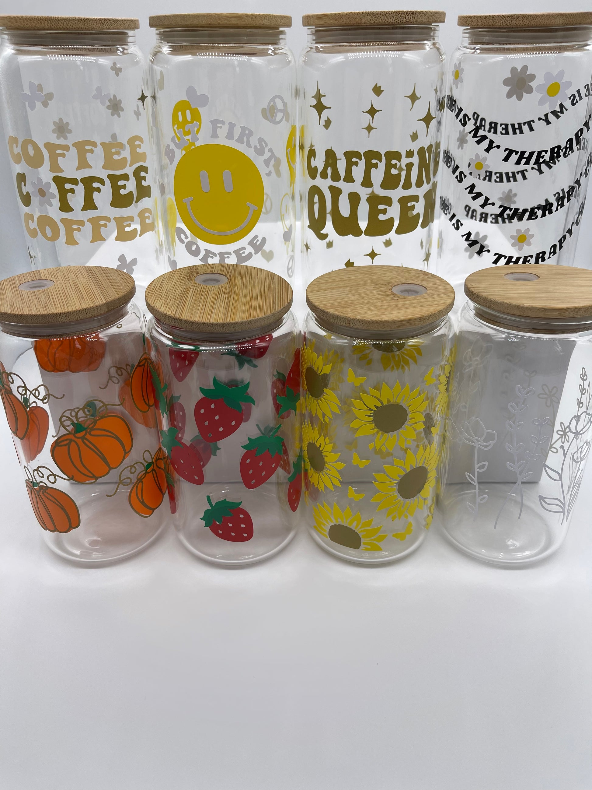 Sunflower glass can cup - Me And You You And Me Co 