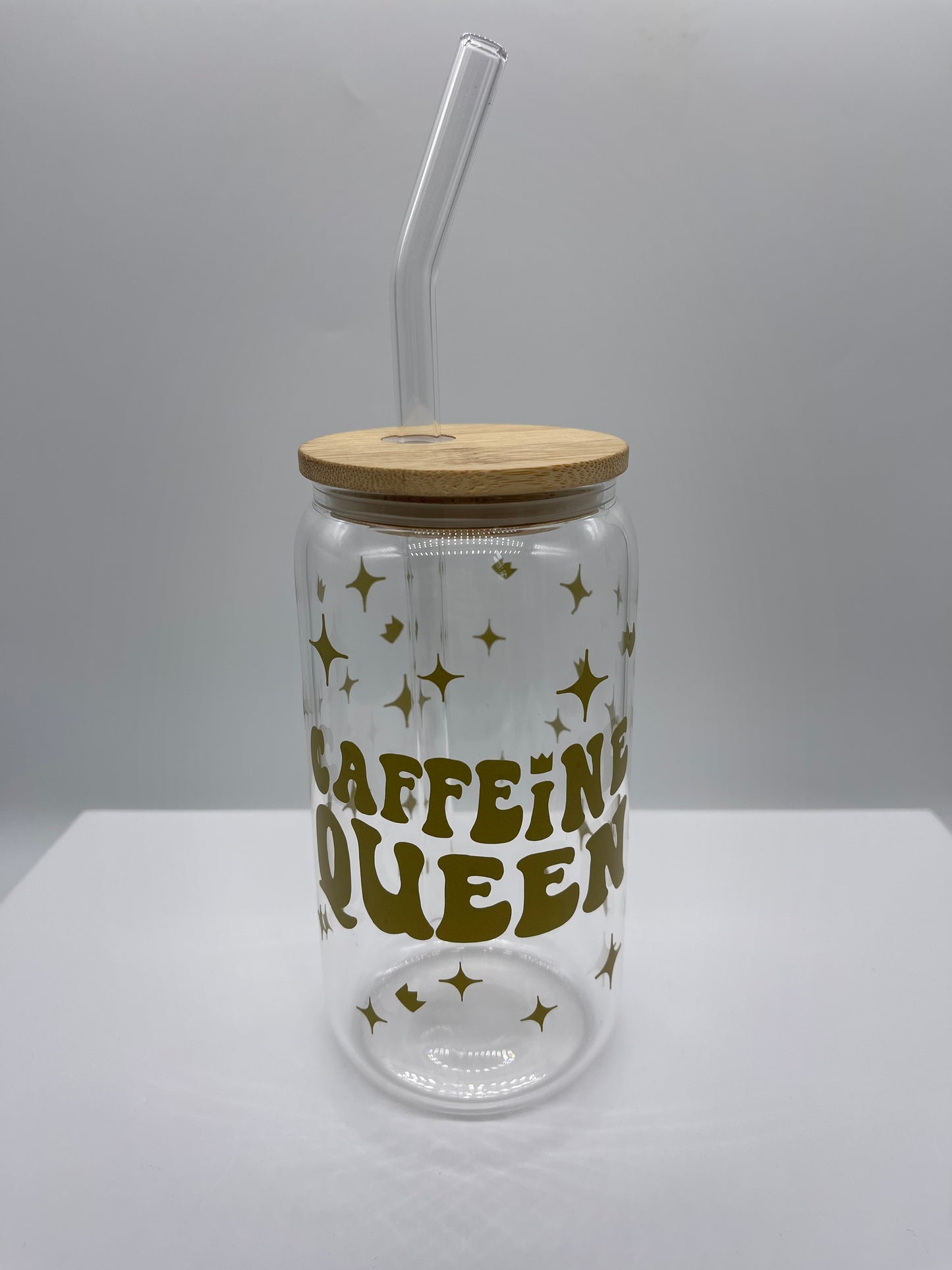 Caffeine queen glass can cup - Me And You You And Me Co 