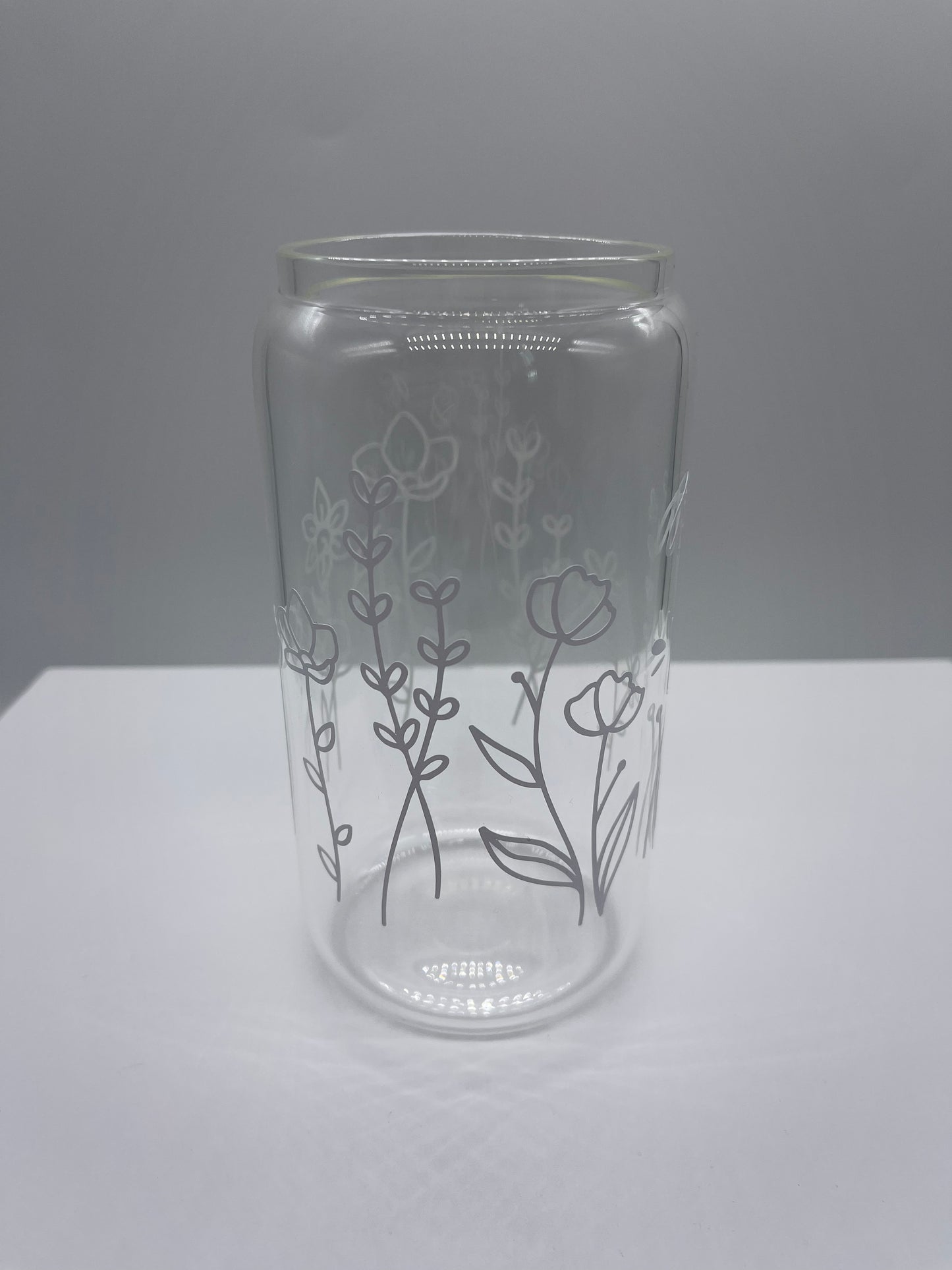 Wild flowers glass can cup - Me And You You And Me Co 