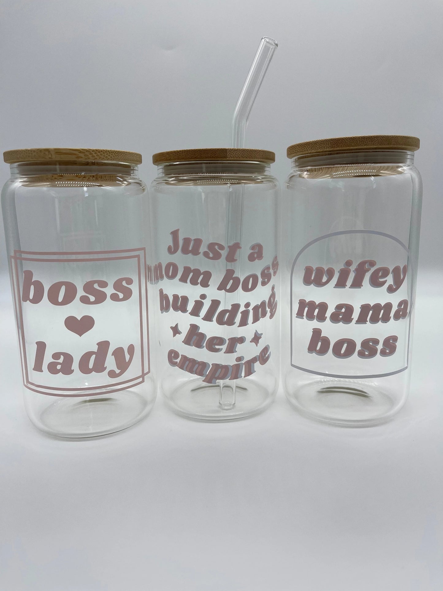 Wife mama boss glass can cup - Me And You You And Me Co 